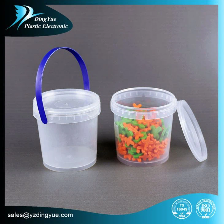 750ml Clear Plastic Round Buckets With Lids