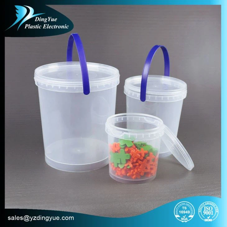 750ml Clear Plastic Round Buckets With Lids