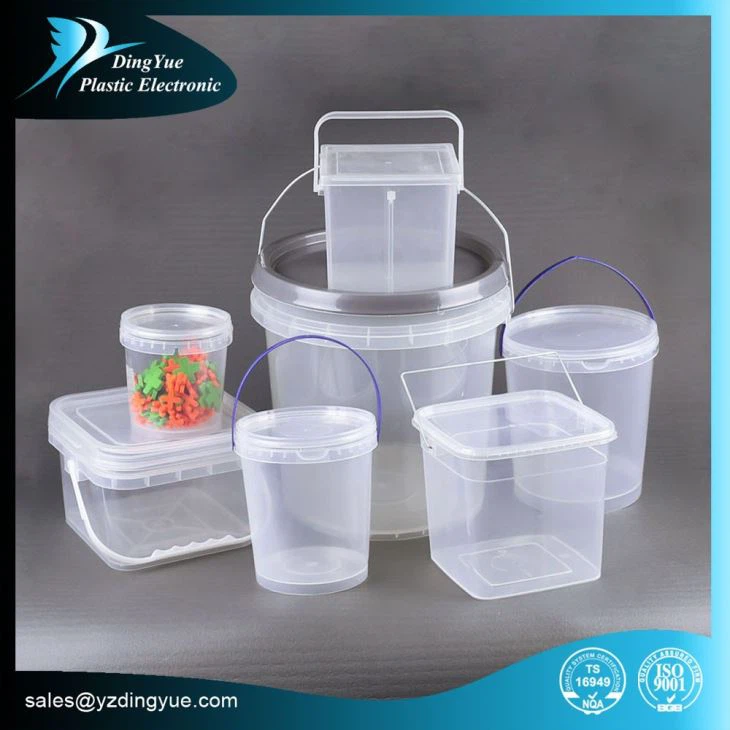750ml Clear Plastic Round Buckets With Lids